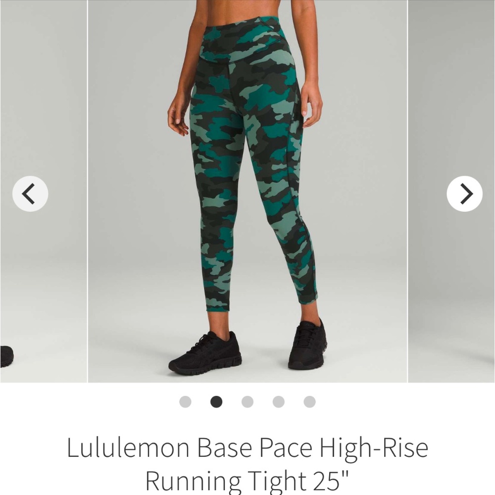Lululemon Base Pace High-Rise Running Tight 25" Heritage 365 Camo Tidewater Teal